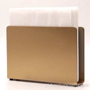 Porta-toalhas de papel retangular minimalista vertical dourado